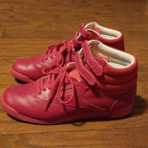Reebok Pink Freestyle Hi Sneakers